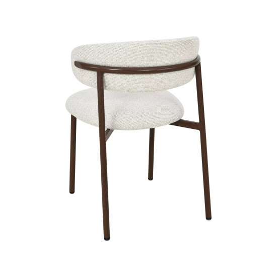 Стул кухонный обеденный мягкий Elton Ii Светло-бежевая ткань / Орех каркас 3