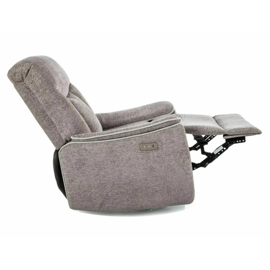 Кресло реклайнер электрическое Odys Raven Серая ткань / Черный каркас 7