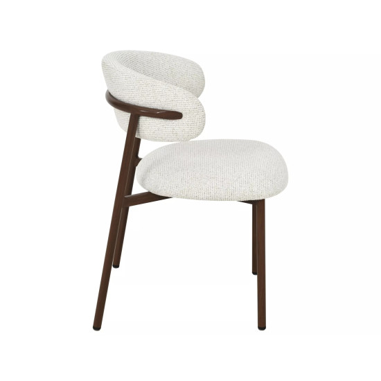 Стул кухонный обеденный мягкий Elton Ii Светло-бежевая ткань / Орех каркас 5