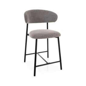 Полубарный кухонный стул Elton H-2 Серая ткань / Черный каркас