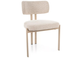 Стул кухонный обеденный мягкий Misaki Светло-бежевая ткань / Кашемир каркас