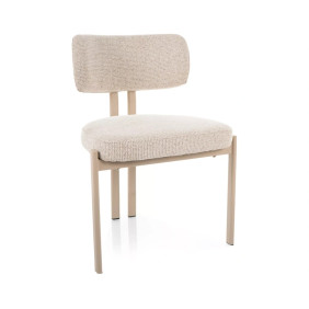 Стул кухонный обеденный мягкий Misaki Светло-бежевая ткань / Кашемир каркас