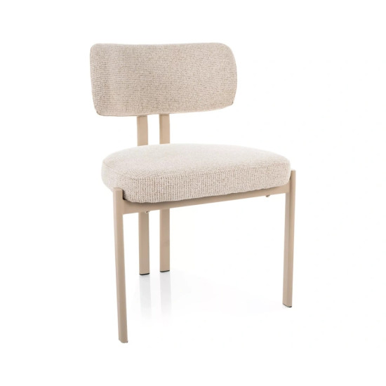 Стул кухонный обеденный мягкий Misaki Светло-бежевая ткань / Кашемир каркас 1