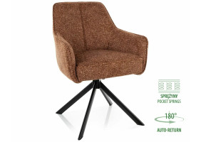 Стул кухонный обеденный мягкий Notti Leo Кемел ткань / Черный каркас