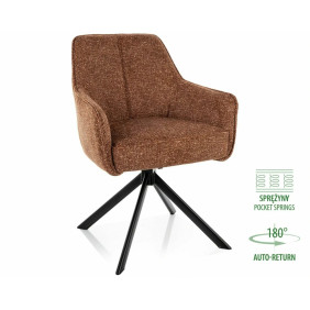 Стул кухонный обеденный мягкий Notti Leo Кемел ткань / Черный каркас