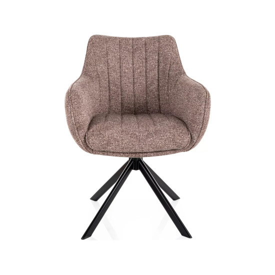 Стул кухонный обеденный мягкий Azalia Leo Темно-бежевая ткань / Черный каркас 2