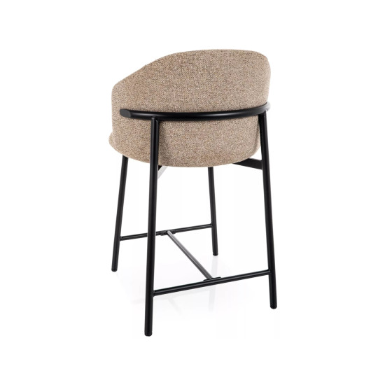 Полубарный стул кухонный Osaka H-2 Бежевая ткань / Черный каркас 3