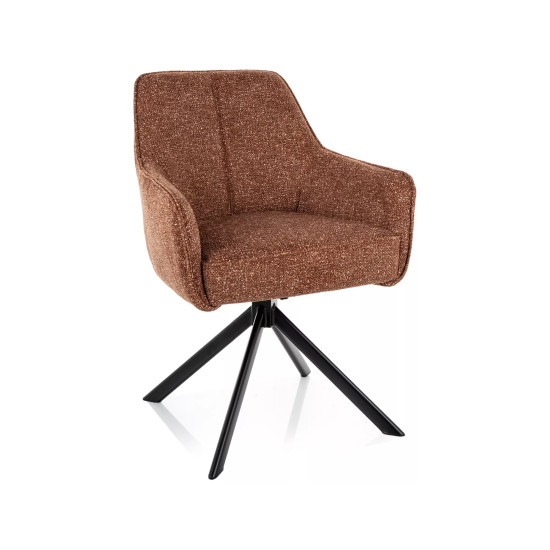 Стул кухонный обеденный мягкий Notti Leo Кемел ткань / Черный каркас 6