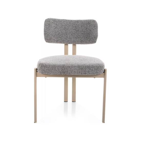 Стул кухонный обеденный мягкий Misaki Серая ткань / Кашемир каркас 2