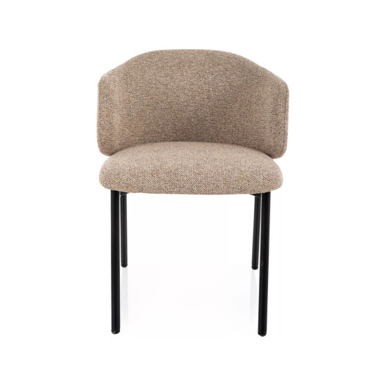 Стул кухонный обеденный мягкий Osaka Бежевая ткань / Черный каркас 2