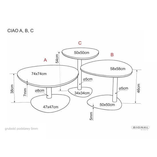 Стол журнальный кофейный Ciao C ø50 см Беж/Кашемир 3