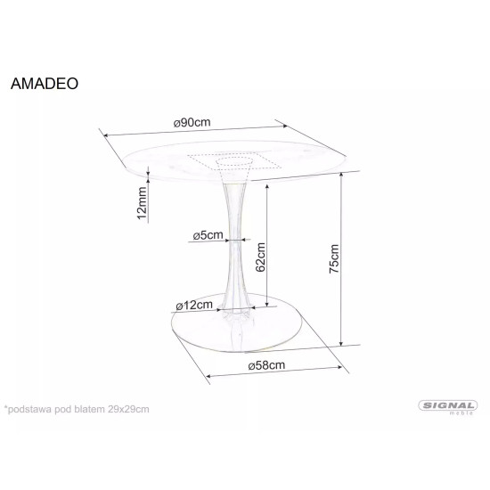 Стол обеденный кухонный Amadeo ø90 см Кашемир Беж 4