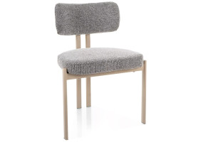Стул кухонный обеденный мягкий Misaki Серая ткань / Кашемир каркас