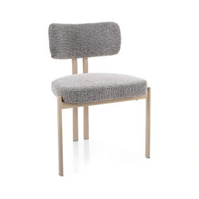 Стул кухонный обеденный мягкий Misaki Серая ткань / Кашемир каркас