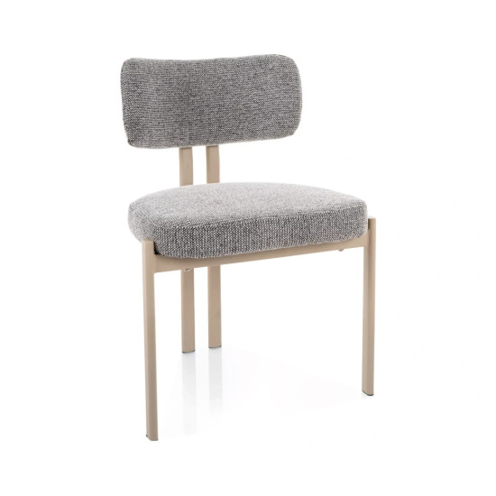 Стул кухонный обеденный мягкий Misaki Серая ткань / Кашемир каркас 1