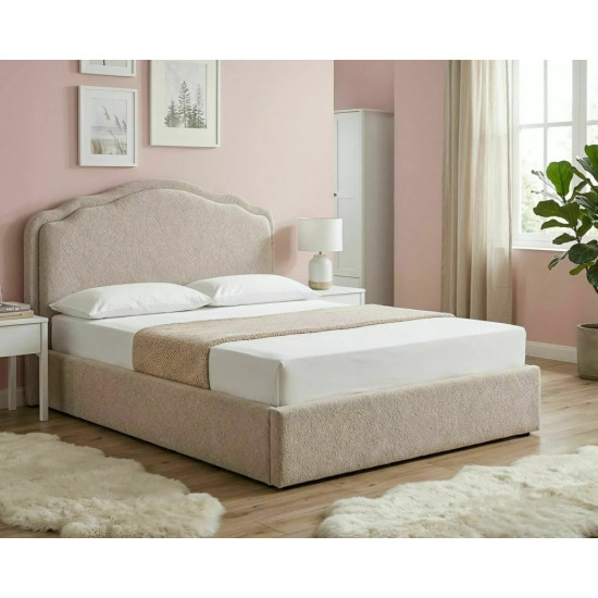 Кровать двухспальная мягкая Florencja Raven 140×200 Бежевая ткань 1
