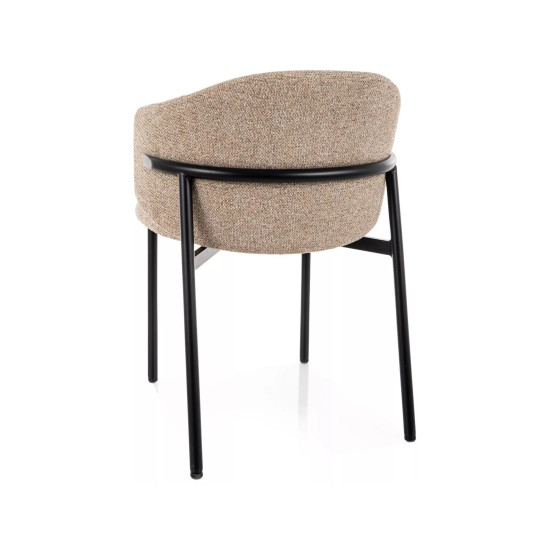 Стул кухонный обеденный мягкий Osaka Бежевая ткань / Черный каркас 3