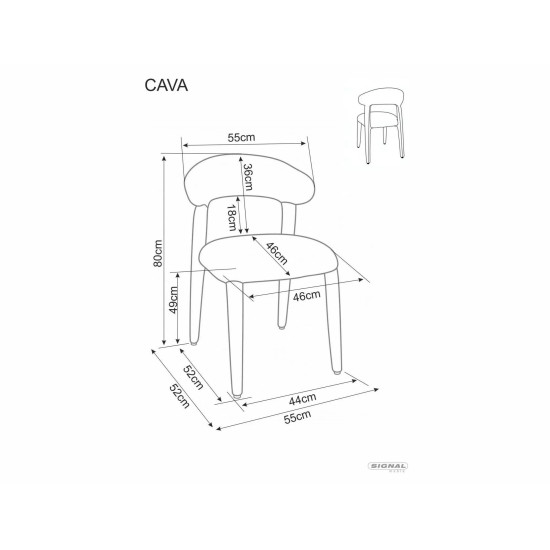 Стул кухонный обеденный мягкий Cava Бежевая ткань / Бежевый каркас 5
