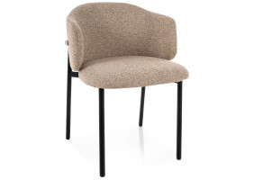 Стул кухонный обеденный мягкий Osaka Бежевая ткань / Черный каркас