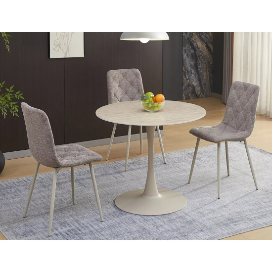 Стол обеденный кухонный Amadeo ø90 см Кашемир Беж 2