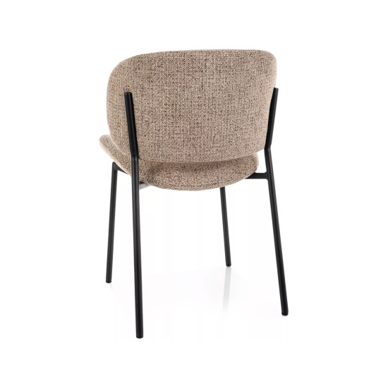Стул кухонный обеденный мягкий Kiso Noelle Темно-бежевая ткань / Черный каркас 3
