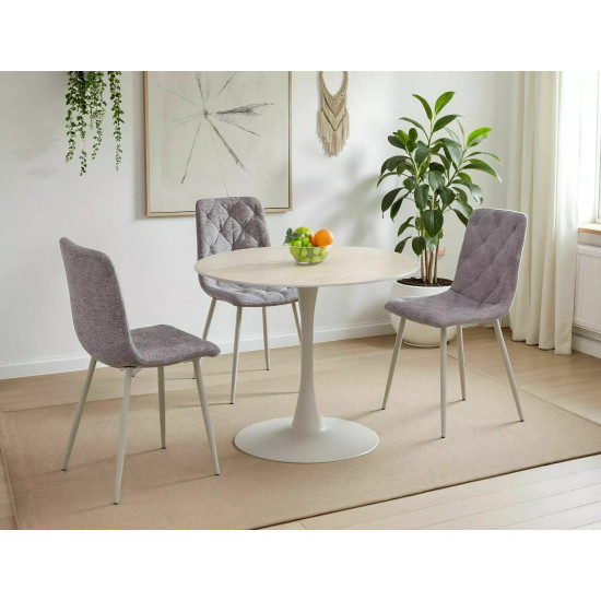 Стол обеденный кухонный Amadeo ø90 см Кашемир Беж 5