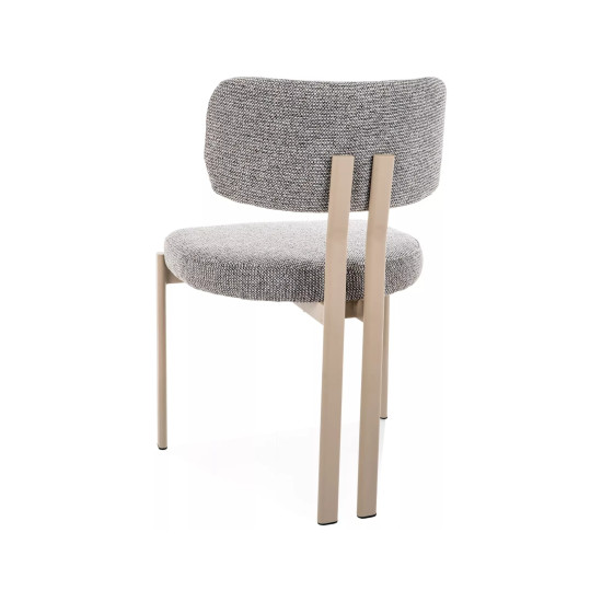 Стул кухонный обеденный мягкий Misaki Серая ткань / Кашемир каркас 3