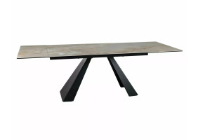 Стол обеденный кухонный раскладной Salvadore Ceramic (160–240)×90 см Керамика Беж / Черный каркас