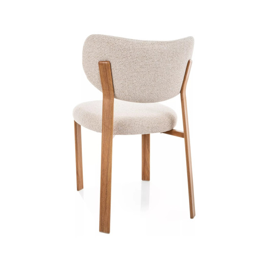 Стул кухонный обеденный мягкий Rin D Светло-бежевая ткань / Дуб каркас 3