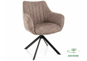 Стул кухонный обеденный мягкий Azalia Leo Темно-бежевая ткань / Черный каркас