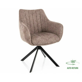 Стул кухонный обеденный мягкий Azalia Leo Темно-бежевая ткань / Черный каркас