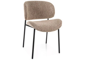 Стул кухонный обеденный мягкий Kiso Noelle Темно-бежевая ткань / Черный каркас