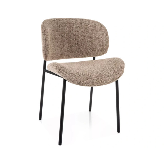 Стул кухонный обеденный мягкий Kiso Noelle Темно-бежевая ткань / Черный каркас 1