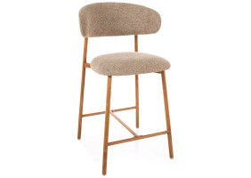Полубарный стул кухонный Elton H-2 Бежевая ткань / Дуб каркас