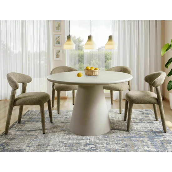 Стул кухонный обеденный мягкий Cava Бежевая ткань / Бежевый каркас 4