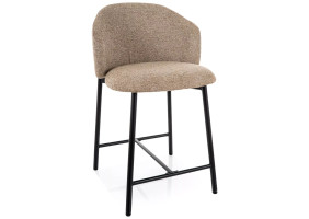 Полубарный стул кухонный Osaka H-2 Бежевая ткань / Черный каркас