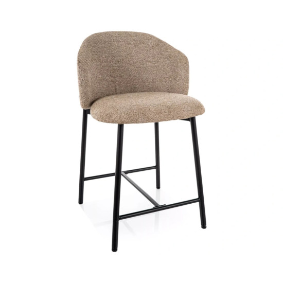 Полубарный стул кухонный Osaka H-2 Бежевая ткань / Черный каркас 1