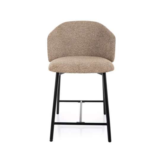 Полубарный стул кухонный Osaka H-2 Бежевая ткань / Черный каркас 2