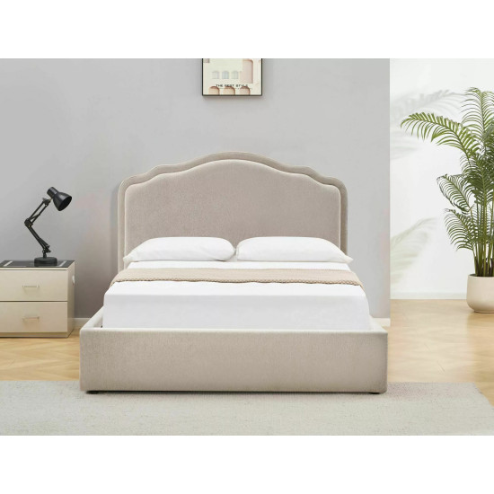 Кровать двухспальная мягкая Florencja Raven 140×200 Бежевая ткань 7