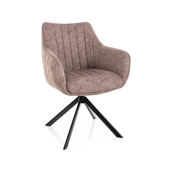 Стул кухонный обеденный мягкий Azalia Leo Темно-бежевая ткань / Черный каркас 8