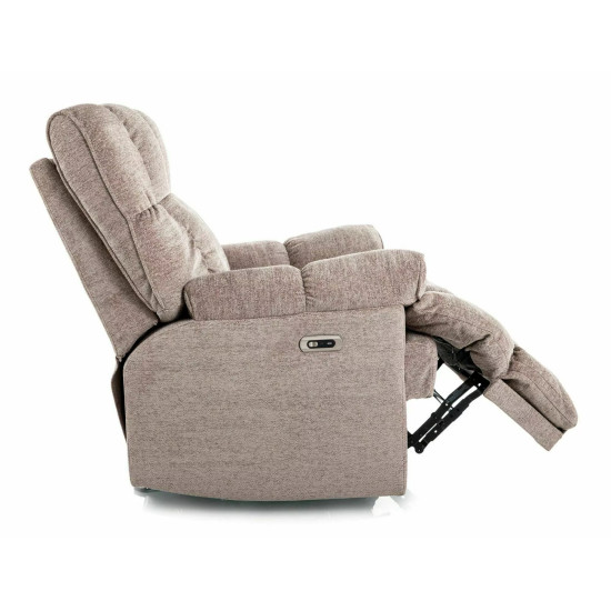 Кресло реклайнер электрическое Homer Raven Темно-бежевая ткань / Черный каркас 4