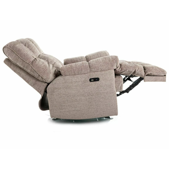 Кресло реклайнер электрическое Homer Raven Темно-бежевая ткань / Черный каркас 5