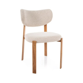 Стул кухонный обеденный мягкий Rin D Светло-бежевая ткань / Дуб каркас