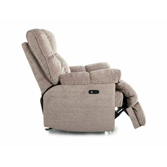 Кресло реклайнер электрическое Homer Raven Темно-бежевая ткань / Черный каркас 3