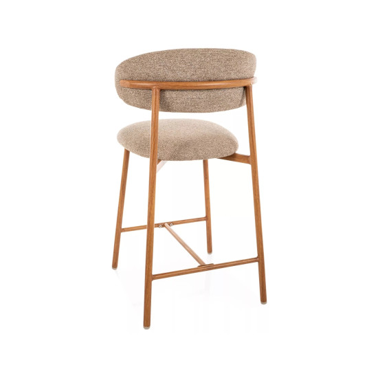 Полубарный стул кухонный Elton H-2 Бежевая ткань / Дуб каркас 3