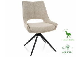 Стул кухонный обеденный мягкий Fino I Бежевая ткань Noelle / Черный каркас