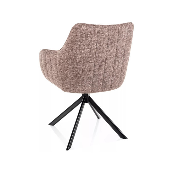 Стул кухонный обеденный мягкий Azalia Leo Темно-бежевая ткань / Черный каркас 3