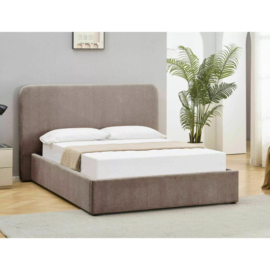 Кровать двухспальная мягкая Lumia Raven 160×200 Темно-бежевая ткань 3