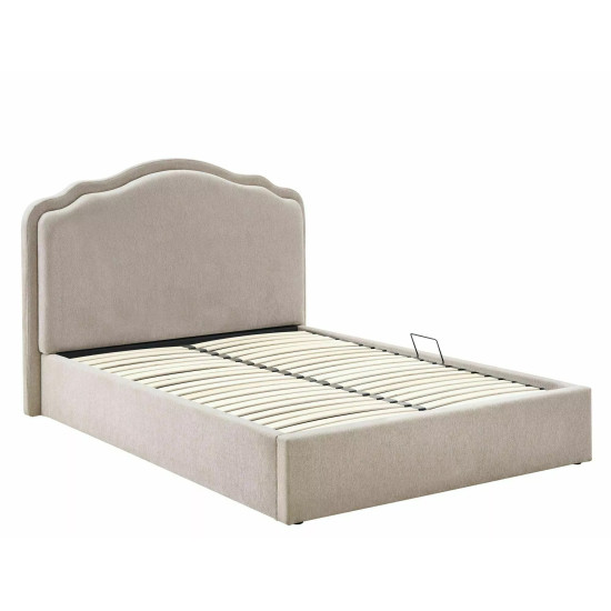 Кровать двухспальная мягкая Florencja Raven 140×200 Бежевая ткань 4