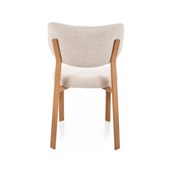 Стул кухонный обеденный мягкий Rin D Светло-бежевая ткань / Дуб каркас 4